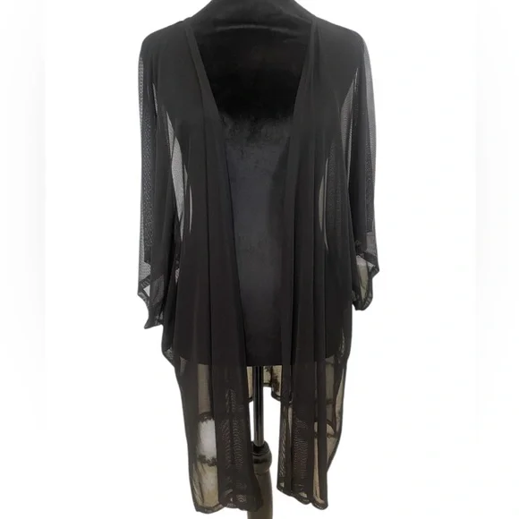 Black,kimono,flowing, sheer,swim cover Large,OS,New - Picture 5 of 5